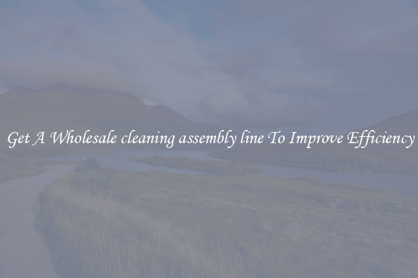 Get A Wholesale cleaning assembly line To Improve Efficiency