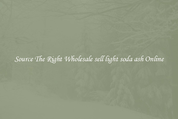 Source The Right Wholesale sell light soda ash Online