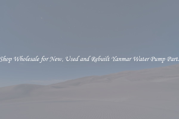 Shop Wholesale for New, Used and Rebuilt Yanmar Water Pump Parts