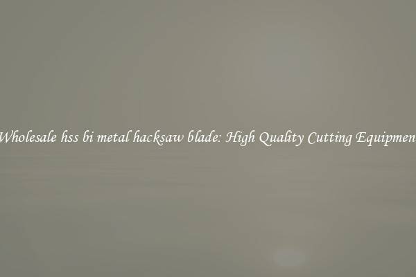 Wholesale hss bi metal hacksaw blade: High Quality Cutting Equipment