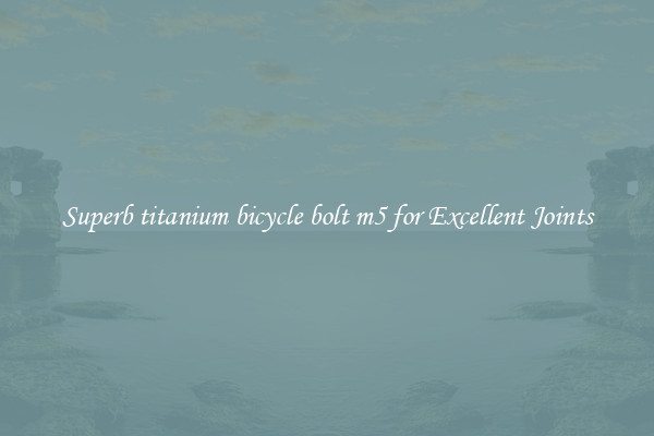 Superb titanium bicycle bolt m5 for Excellent Joints