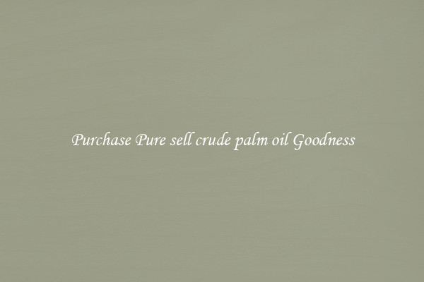 Purchase Pure sell crude palm oil Goodness