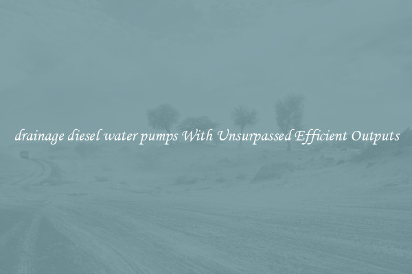 drainage diesel water pumps With Unsurpassed Efficient Outputs
