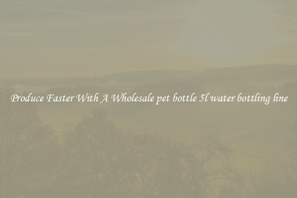 Produce Faster With A Wholesale pet bottle 5l water bottling line