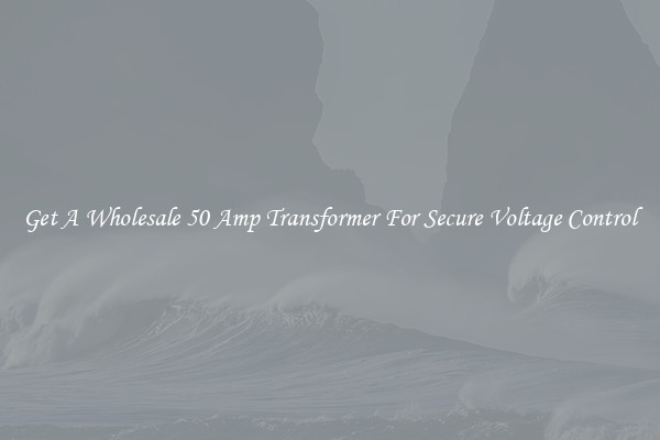 Get A Wholesale 50 Amp Transformer For Secure Voltage Control